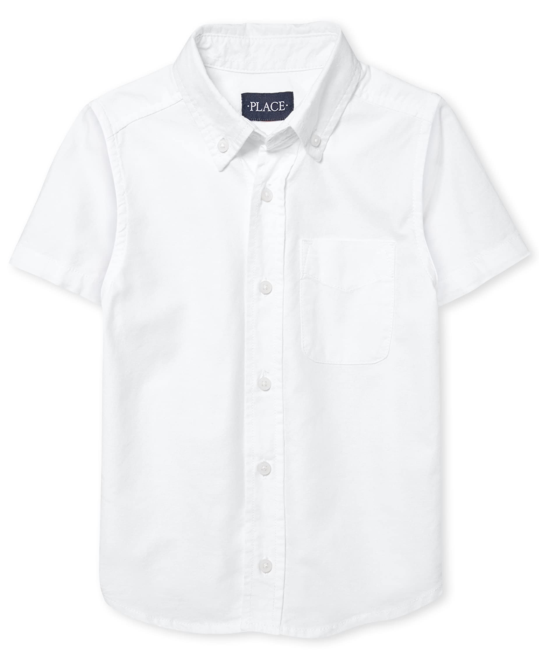 The Children's Place,boys,Short Sleeve Oxford Shirt,White,Medium