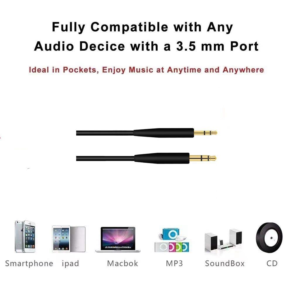 EARLA TEC Replacement Audio Cable Cord,Aux Wire 3.5mm to 2.5mm Compatible with Bose QuietComfort QC25 QC35 QC35II QC45 NC700 Soundlink Soundtrue Headphones (No mic)