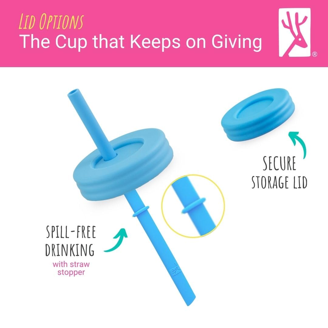 Elk and Friends 10oz Stainless Steel Kids + Toddler Drinking Cups | The Original Mason Jars with Lids + Sleeves + Straws | Smoothie Cups | Spill Resistant | Dishwasher Safe | 4 Pack