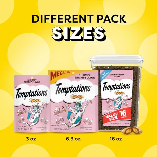 Temptations Classic Crunchy and Soft Cat Treats, Shrimpy Shrimp Flavor, 16 oz. Tub