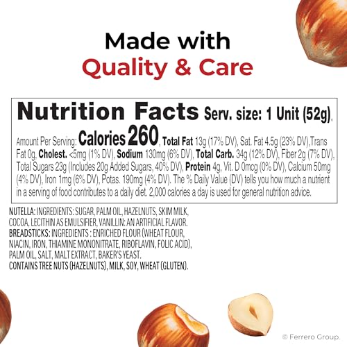Nutella & GO! Großpackung mit 24 Stück, Haselnuss-Kakao-Aufstrich mit Brotstangen, Nikolausstrümpfe, Snack-Becher, je 51 g