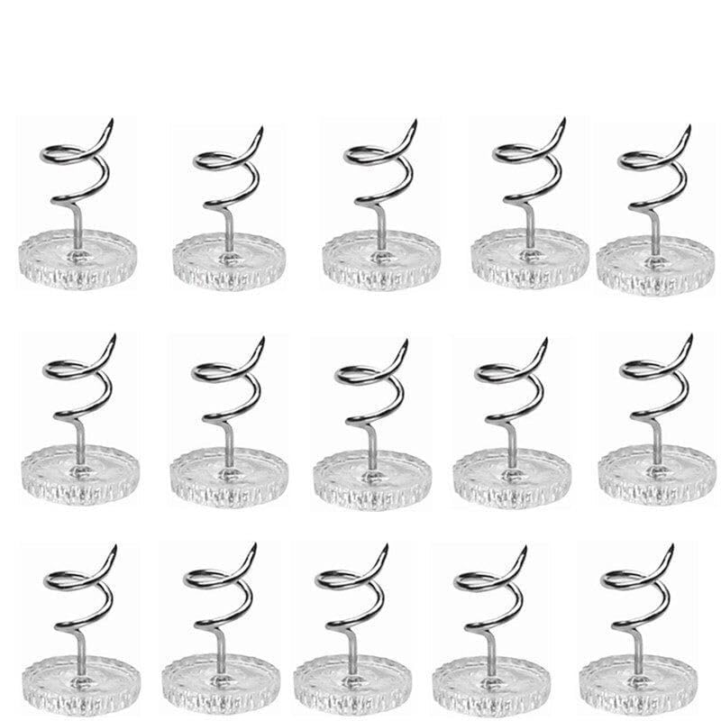 Attmu 60 Pcs Upholstery Tacks Headliner Pins Clear Heads Twist Pins for Slipcovers and Bedskirts, 0.5 Inches Bed Skirt Pins