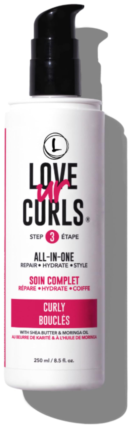 Love Ur Curls - LUS All in One Curl Cream Styler, Anti Frizz Curling Cream for Curly Hair, Repair, Define, Hydrate & Style with Shea Butter, 250mL