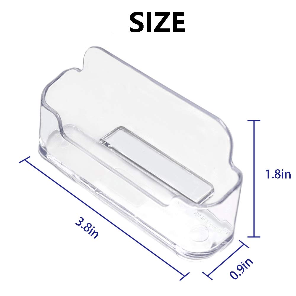 4 Pack Clear Plastic Business Card Holder,Acrylic Business Card Display for Desk Business Card Stand