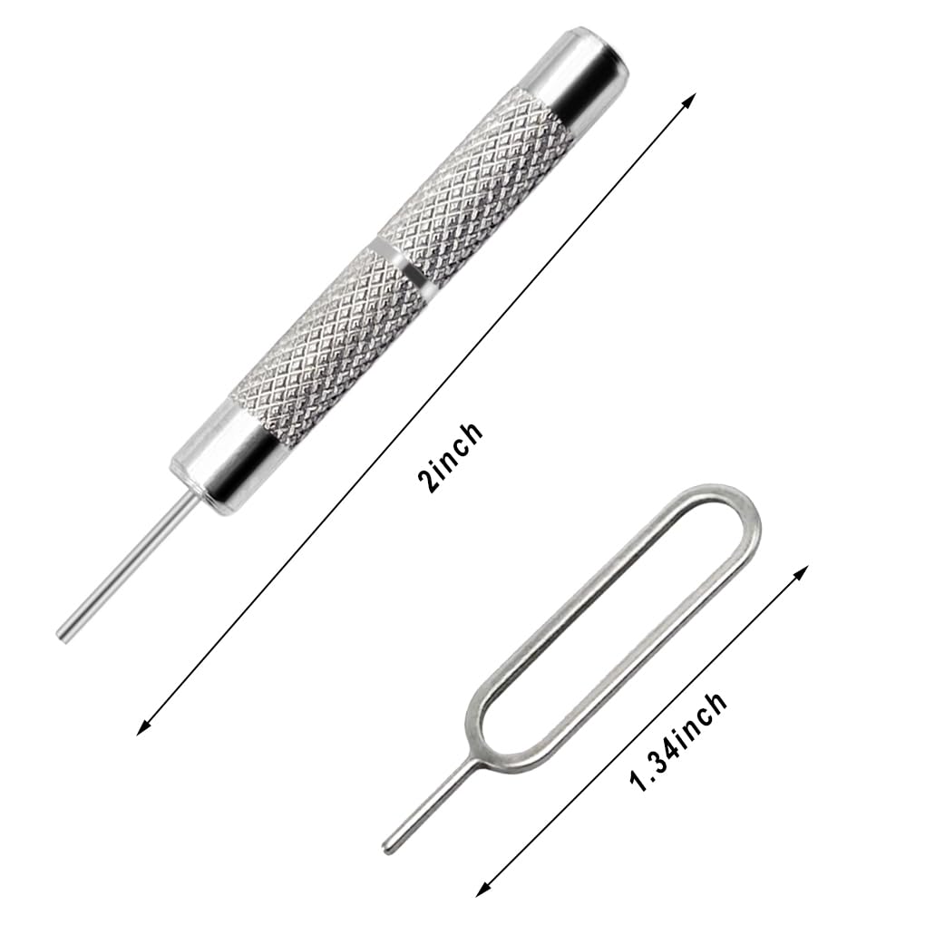 AYWFEY 4 Pcs SIM Card Removal Openning Tool Tray Eject Pins Needle Opener Ejector Compatible with All iPhone Apple iPad HTC Samsung Galaxy Cell Phone Smartphone Watchchain Link Remover (Style A)