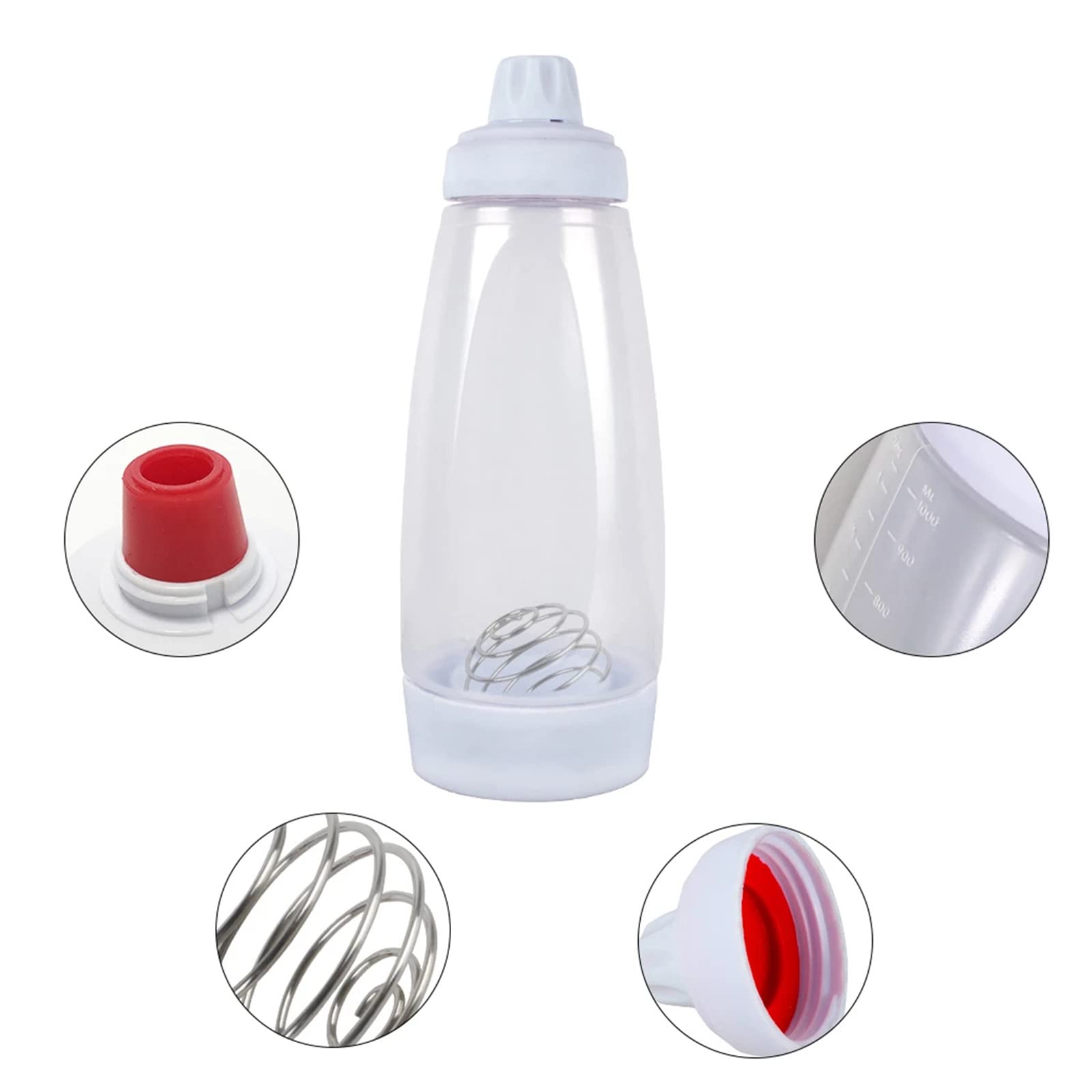 Pancake Batter Dispenser, Pancake Mix Dispenser with Whisk Ball and Stand Base, Pancake Batter Mixer with BlenderBall for Pancakes, Crepes, Waffle, Muffins, Qatayef, Cupcakes, and more