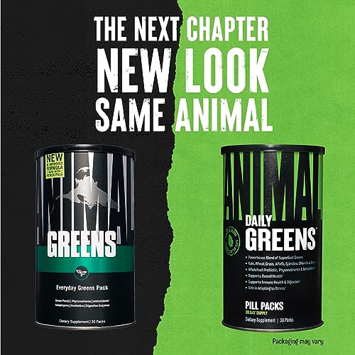 Animal Daily Greens Pill Packs - Kale, Wheat Grass, Alfalfa & More - Convenient Prebiotic and Probiotic Superfood Blend for Superior Digestion, Gut Health, and Immunity For Men & Women - 30 Day Supply