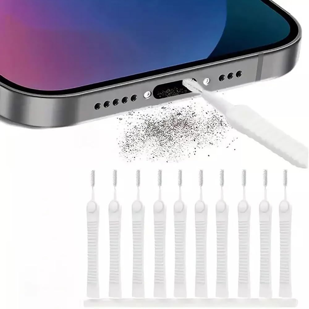 10er-Pack Telefon-Ladeanschluss-Reinigungs-Werkzeugset, Anti-Verstopfungs-Minibürsten-Reiniger für iPhone 16 Pro Max Lautsprecher und Hörer, multifunktionales Reinigungswerkzeug kompatibel mit AirPods 4, Tablet-Kamera usw.
