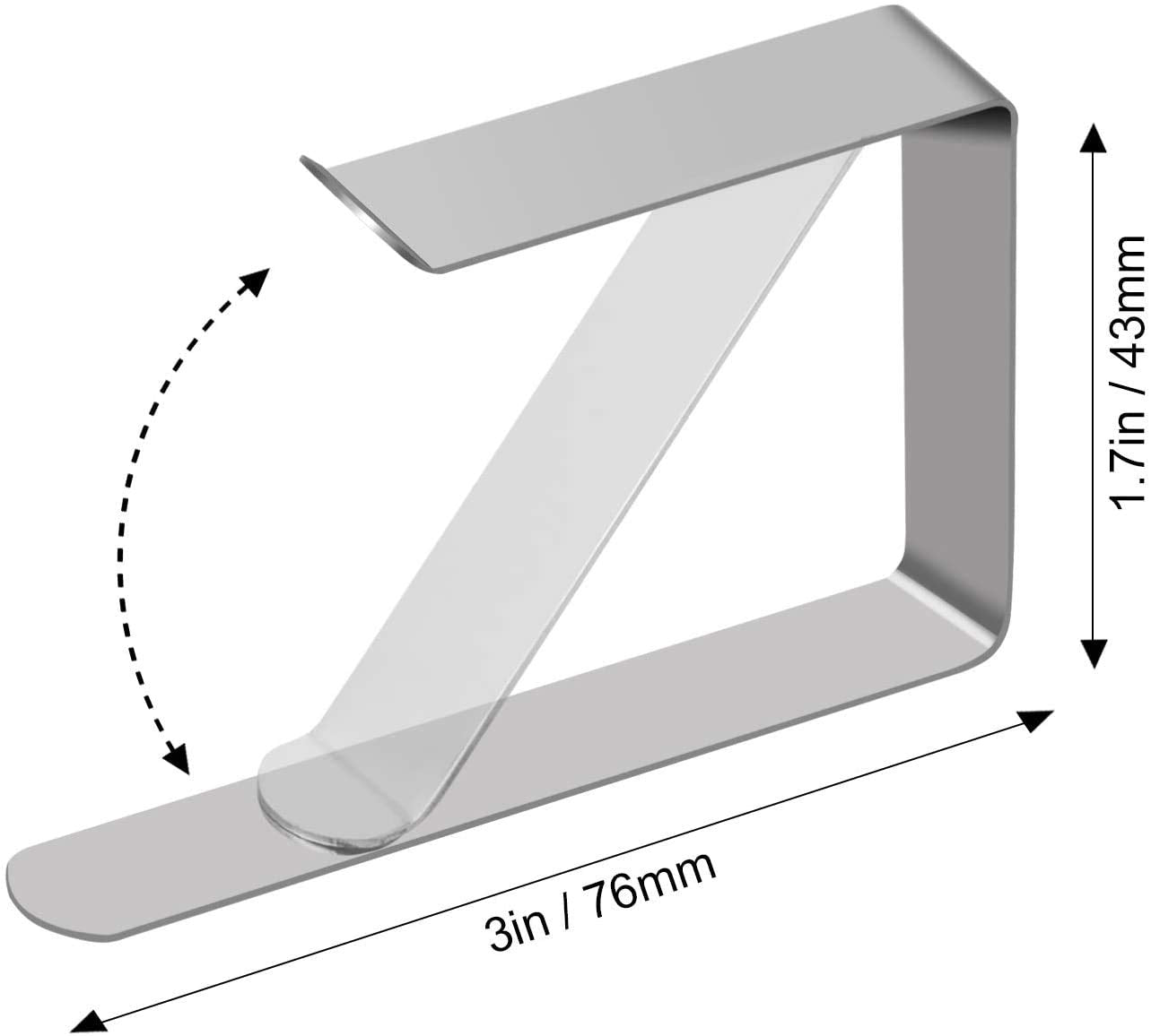 TriPole Tablecloth Clips 32 Pack Picnic Table Clips, Stainless Steel Table Cloth Holder Clips for Outdoor Tables, Metal Tables Cover Skirt Clamps for Camping Dining Wedding Graduation Party Essential