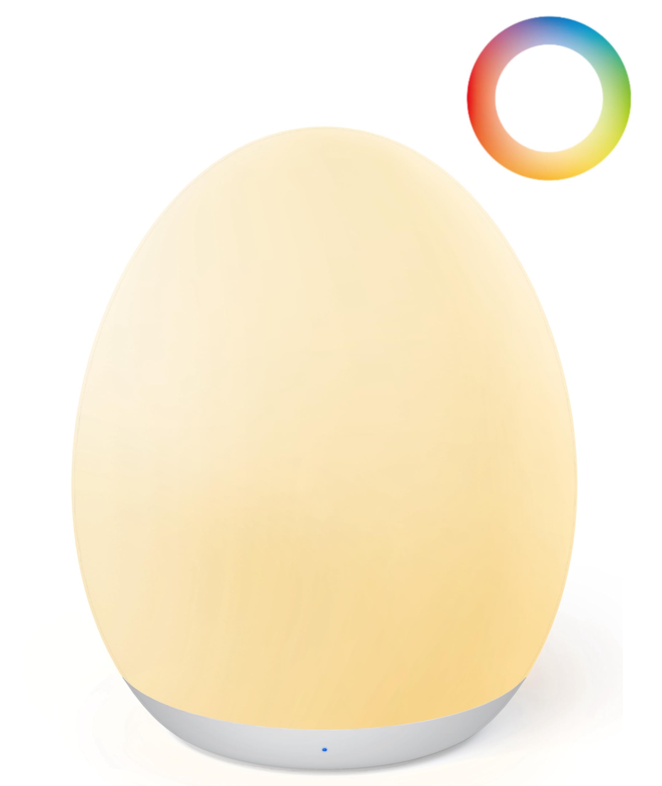 JolyWell Night Light for Kids, Baby Egg Light with 7 Colors Changing Mode & Stepless Dimming, Nursery Night Lamp BPA Free,Rechargeable Egg Night Light for Breastfeeding 1h Timer & Touch Control