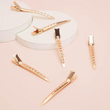 Kitsch Duck Billed Hair Clips for Styling, Metal Hair Clips for Women, Alligator Hair Clips, Hair Roller Clips & Hair Clips for Makeup, Hair Styling Clips for Hair Sectioning, 6pcs (Rose Gold)