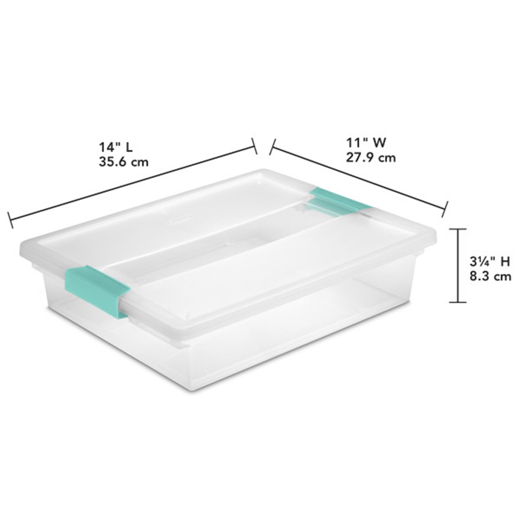 Sterilite 6-Pack Clip Box, Stackable Clear Plastic Bins with Latching Lids, Large - Writing, Arts or Crafts Supplies Storage Containers for Home, Office, Classroom and Workshop Organization