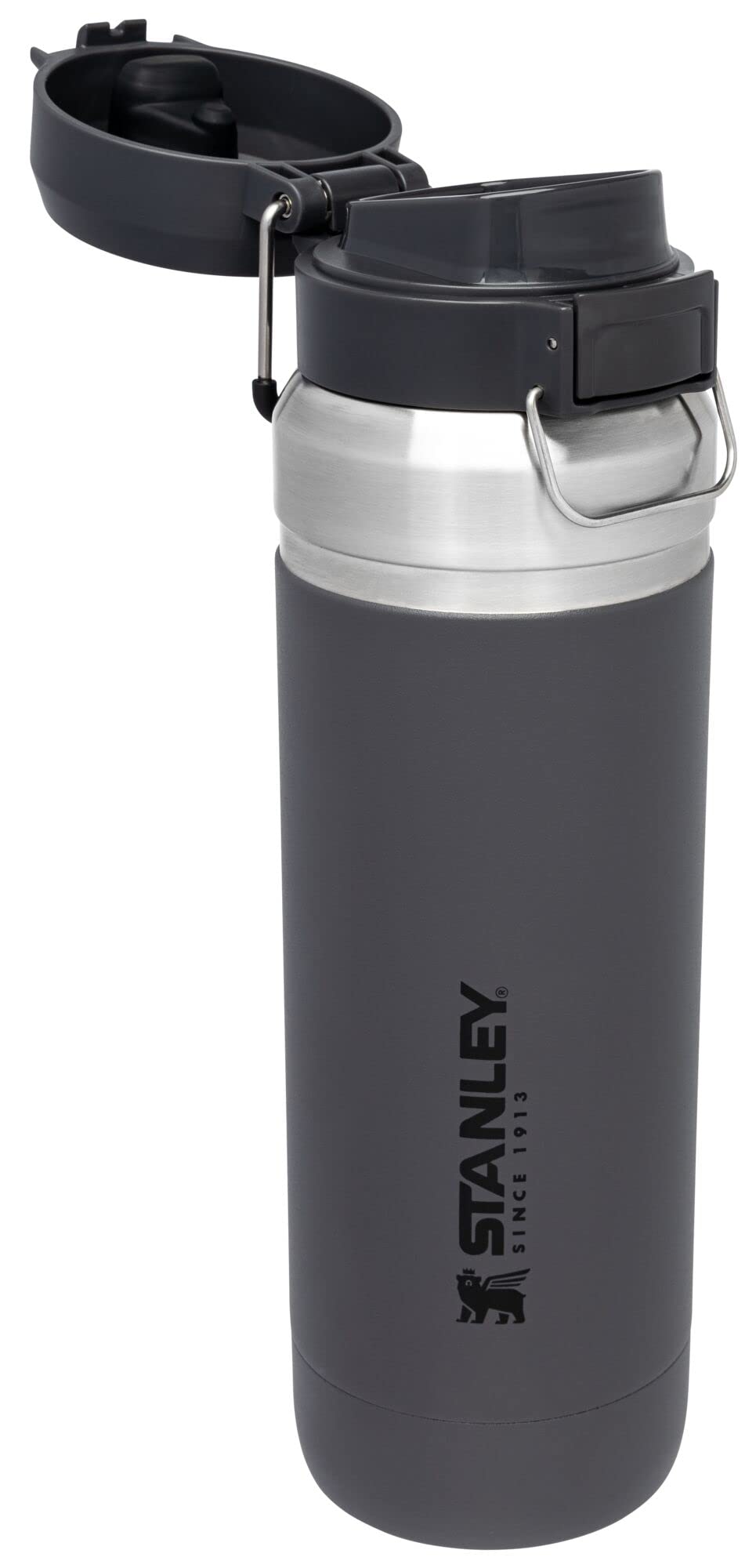 Stanley Quick Flip GO Water Bottle 36 oz | Push Button Lid | Leakproof and Packable for Travel and Sports | Insulated Stainless Steel | BPA-Free | Charcoal