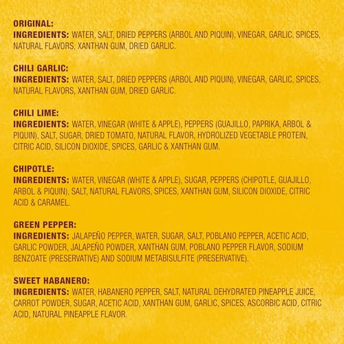 Cholula Hot Sauce Variety Pack, Product of Mexico, Gift Set Includes Six 5 Fl Oz Signature Cholula Hot Sauces for Eggs, Pizza, Mexican Dishes, and More, 30 fl oz