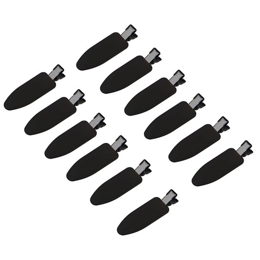 minihope 12 pieces No Bend Hair Clips, Curl Pin Clips, No Crease Hair Clips for Makeup Application，2022 style, non-slip.Hair won't get caught between plastic attached to metal. (Black)…