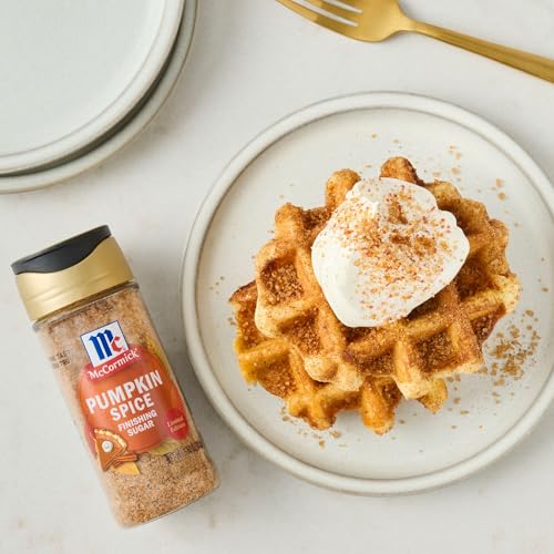 McCormick Finishing Sugar, Pumpkin Spice, Limited Edition, Sweet Blend of Warm Pumpkin Spices, The Perfect Finish for Cookies, Muffins, Pancakes, Bread, and More, 3.66 oz