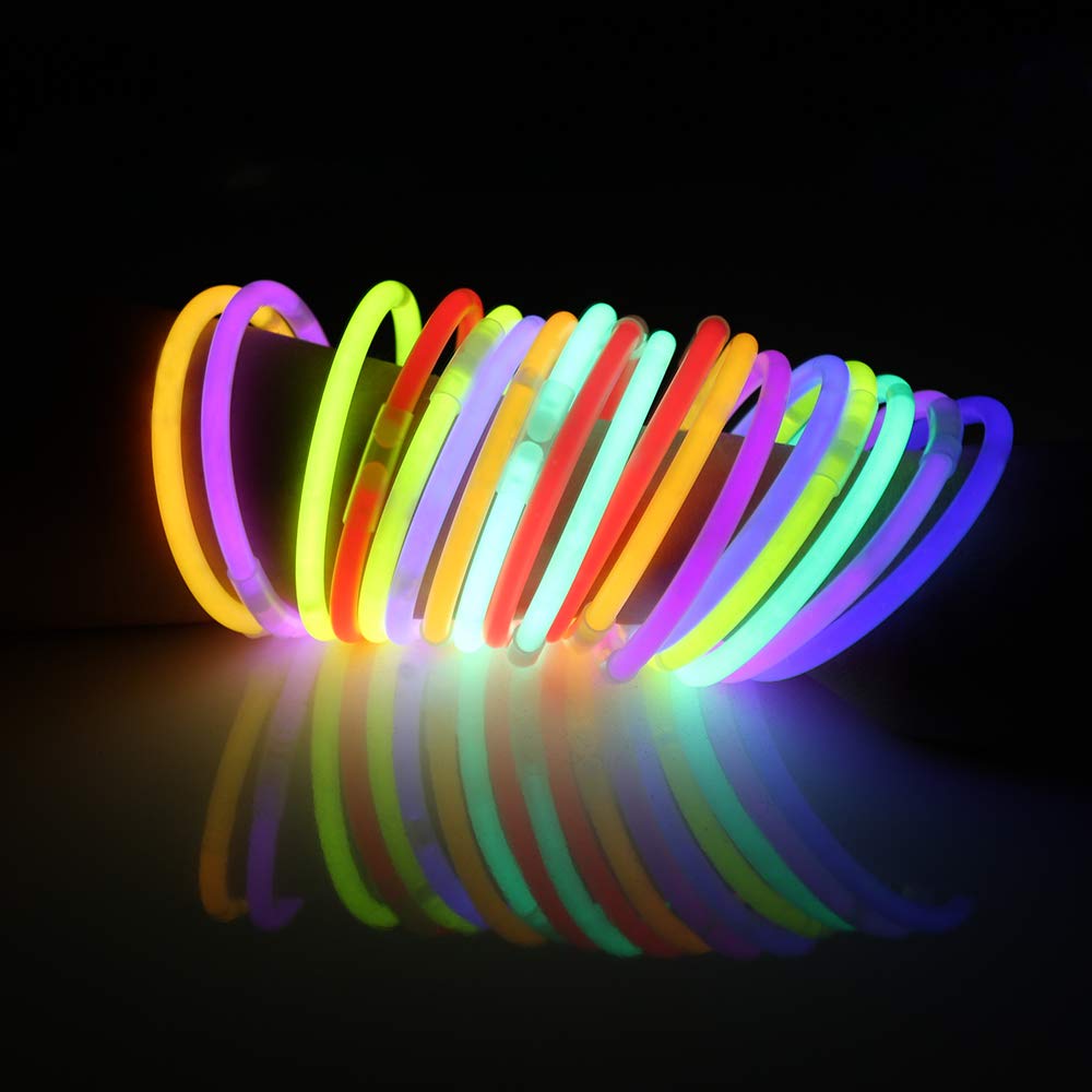 JOYIN 144 Pcs 8" Glowsticks, Bracelets Necklaces, Glow in the Dark Party Favors, Easter, Christmas, Halloween Supplies Pack, Football Party Supplies