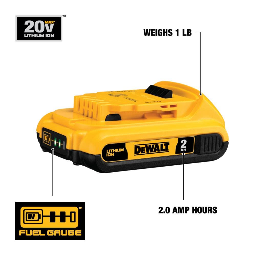 DEWALT 20V MAX Battery, Compact 2.0Ah (DCB203)