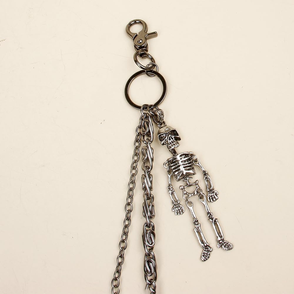 PINKPIN Skeleton Wallet Chain Biker Jean Pocket Chain Unisex Pant Trouser Skull Chain for Men Women