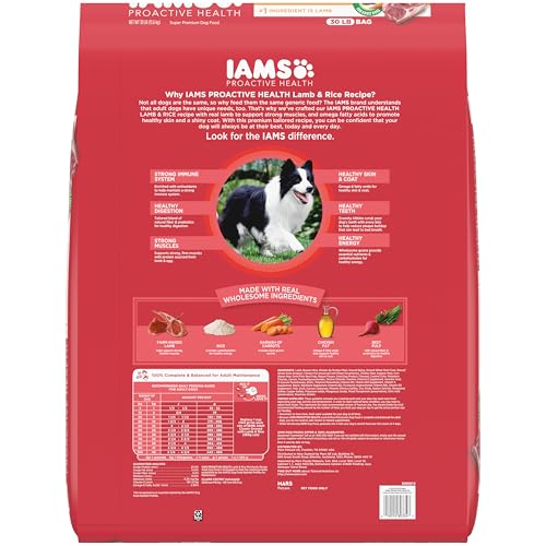 IAMS Proactive Health Minichunks Adult Dry Dog Food with Lamb & Rice, 30 lb. Bag