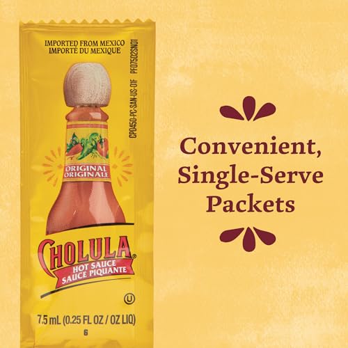 Cholula Original Hot Sauce Packets, 200 count - One 200 Count Individual Hot Sauce Packets with Mexican Peppers and Signature Spice Blend, Perfect Single-Serve Size for Delivery and Takeout