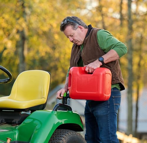 Scepter FR1G252 Fuel Container with Spill Proof Smart Control Spout with Bonus Spout Extender, Red Gas Can, 2 Gallon