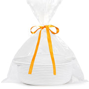 ABenkle Small Basket with Gift Bags and Ribbons, Empty Gift Baskets, Decorative Boho Rope Woven Nursery Storage Organizer Toy Baskets with Handle for Baby Showers, 12"X 8" X 5"