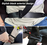 HooRLZ Seatbelt Adjuster, Universal Seatbelt Clip, Improved Driving Comfort, Car Seat Belt Adjuster for Adults, Kids, Pregnancy, Short Adults (Black-2Pcs)