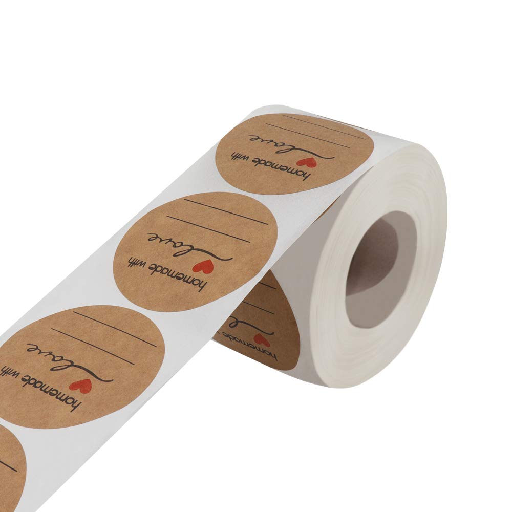 Jam and Jelly Jar Canning Labels for Mason Jars and More(2" Round 500/roll) with Lines for Writing- Jar Labels Jam, Jelly, and More