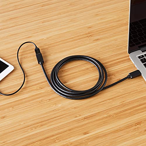Amazon Basics 2-Pack USB-A 3.0 Extension Cable, 4.8Gbps High-Speed, Male to Female Gold-Plated Connectors, 3 Foot, Black