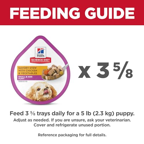 Hill's Science Diet Puppy Small & Mini Breeds Wet Dog Food, Chicken & Vegetables Stew, 3.5 oz. Trays, 12-Pack
