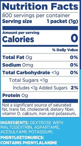 EQUAL 0 Calorie Sweetener, Aspartame and Acesulfame-K Sweetener Packets, Zero Calorie Sugar Alternative, Erythritol Free, 800 Ct (Pack of 1)
