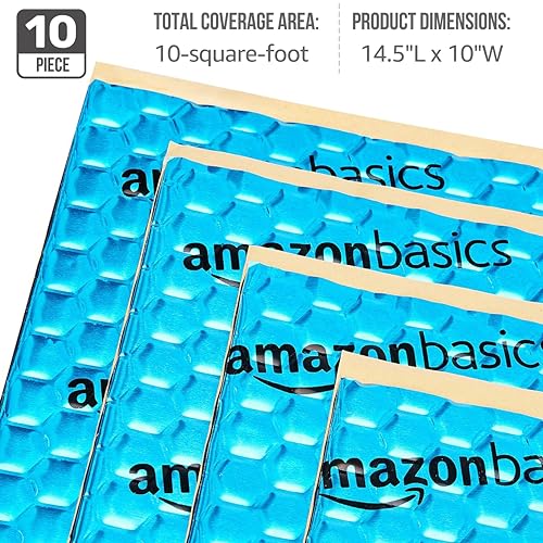Amazon Basics Car Sound Deadening Mat, 14.5" x 10", Pack of 10
