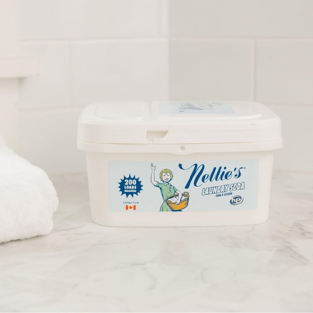 Nellie's Laundry Soda - Concentrated Laundry Detergent Powder - 100 Load - Gentle on Skin and Environment - Fragrance-Free