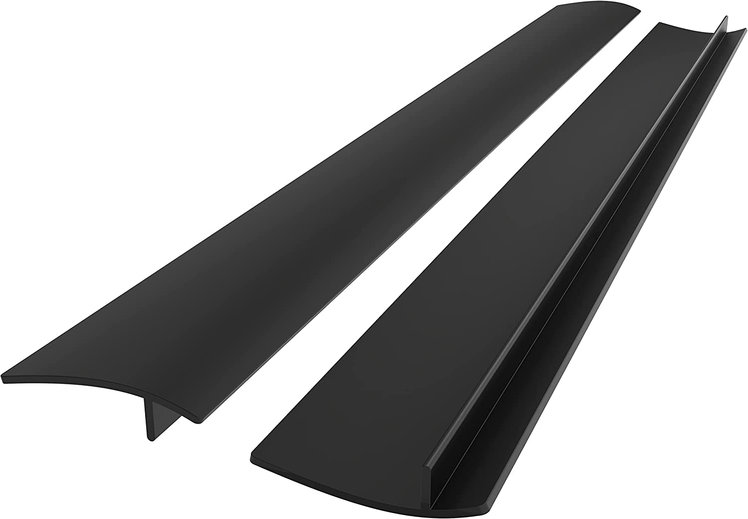 Lindas Essentials Silicone Stove Gap Covers (2 Pack), Heat Resistant Oven Gap Filler Seals Gaps Between Stovetop and Counter, Easy to Clean Stove Gap Guard (21 Inches, Black)