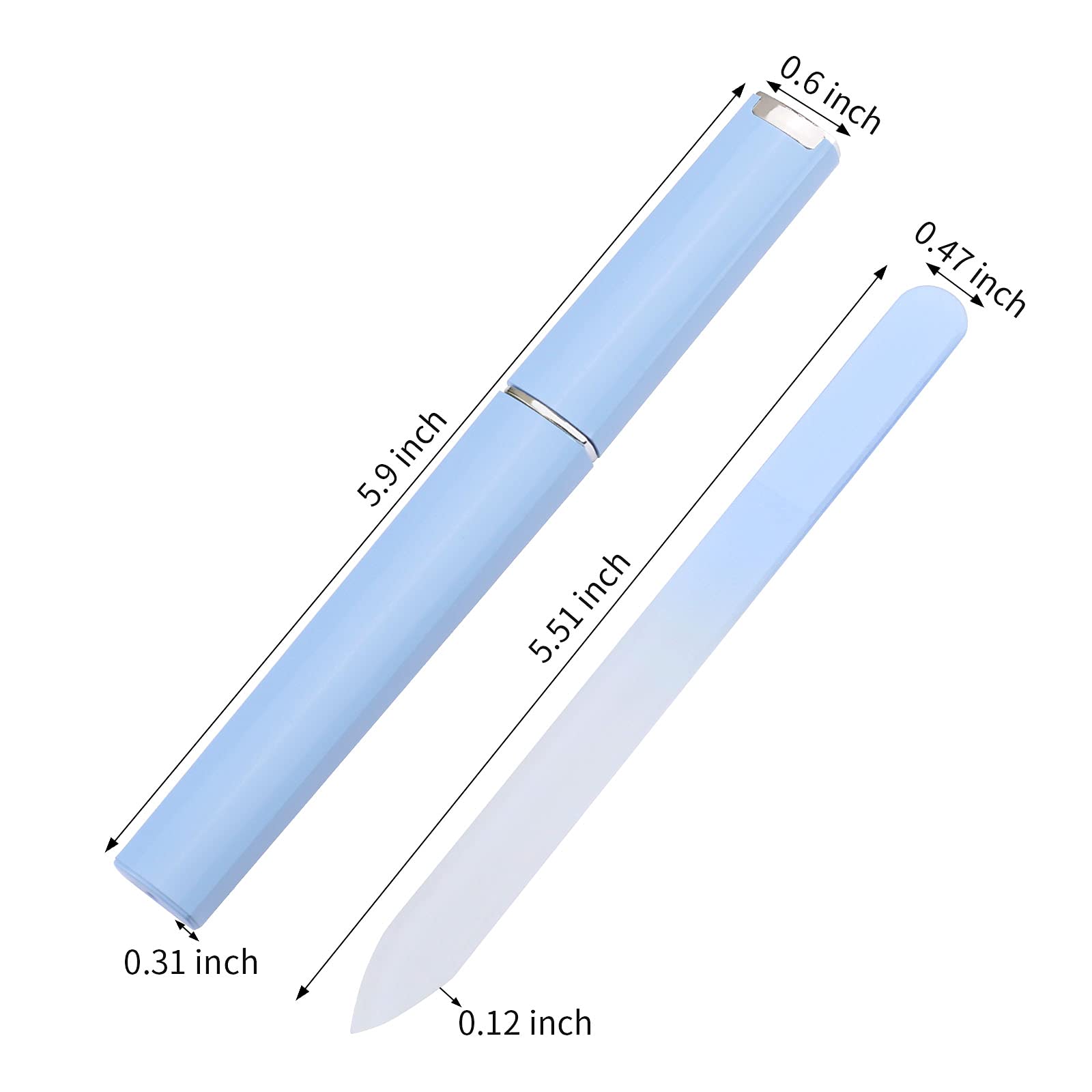 Glass Nail File 3 Pack for Natural Nails, Crystal Fingernail Files with Case Etched Nail Filer Professional Nail File Glass Lima de uñas, Unique Christmas Gifts Stocking Stuffers for Women Adults
