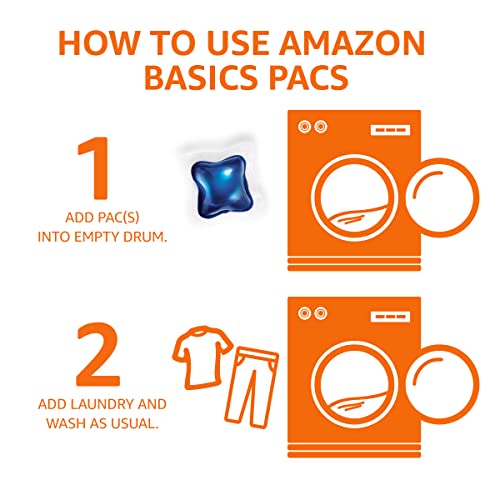 Amazon Basics Laundry Detergent Pacs, Hypoallergenic, Free & Clear, 120 Count (Previously Solimo)