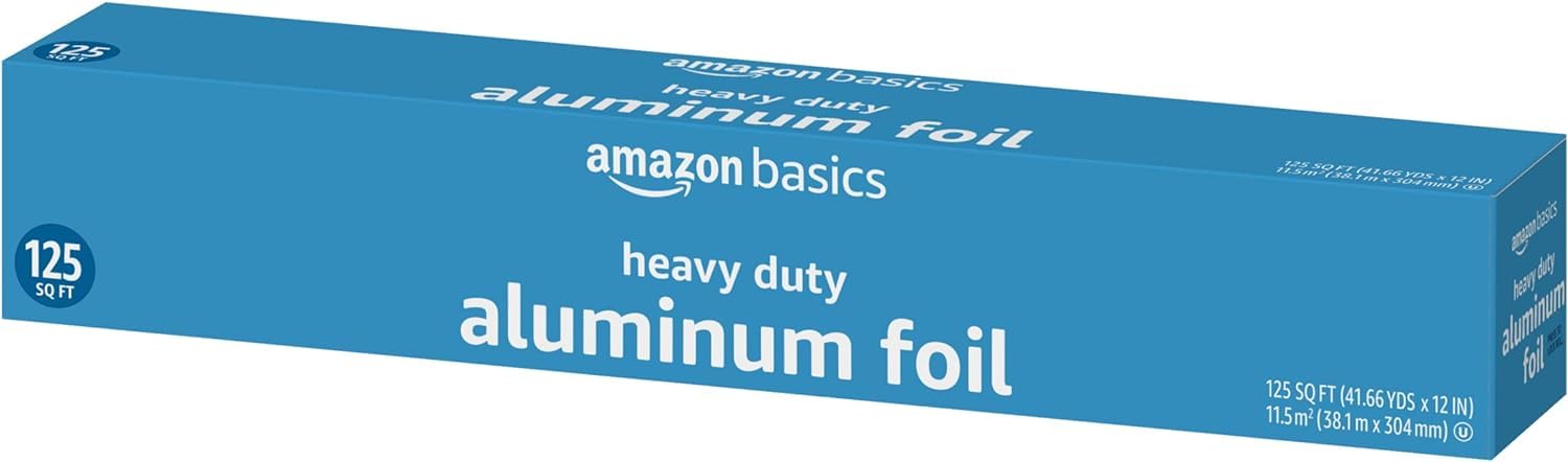 Amazon Basics Heavy Duty Aluminum Foil, 125 Sq Ft (Pack of 1)