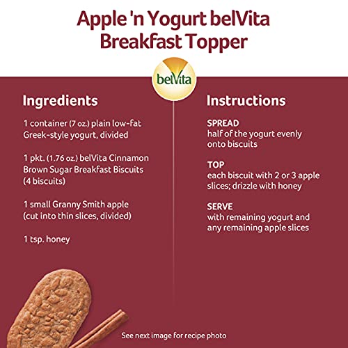 belVita Breakfast Bars Biscuits, Cinnamon Brown Sugar, Value Pack, 12 Packs (4 Biscuits Per Pack)