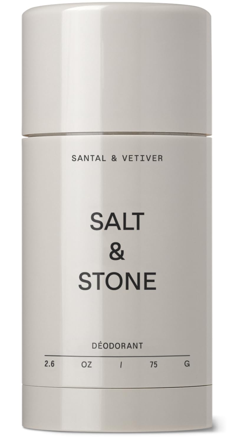 SALT & STONE Aluminum Free Deodorant | Extra Strength 48 Hour Protection for Women & Men | Made with Seaweed Extracts, Shea Butter & Prebiotics (Santal & Vetiver)