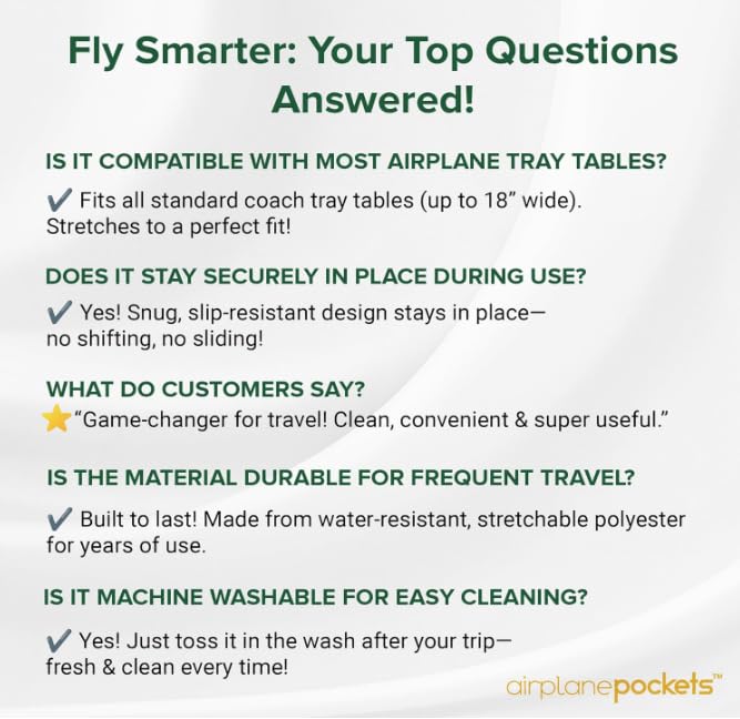 Airplane Pockets - Airplane Accessories - Plane Travel Essentials - Travel Organizer - Seat Storage Organizer - Air Travel Essentials - Seat Back Organizer - International Travel Must Have