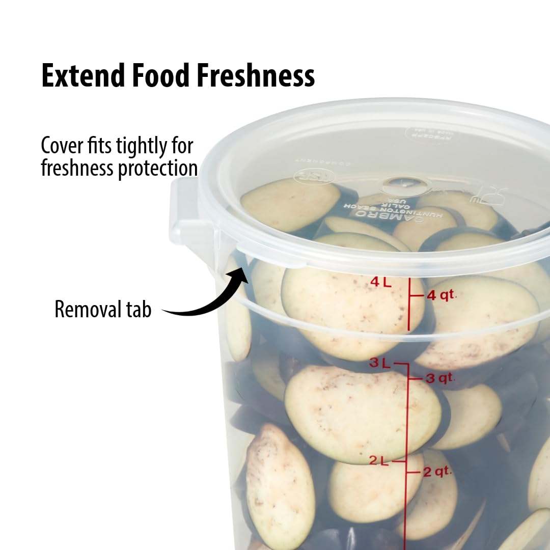 Cambro Food Storage Containers with Lids (BPA-Free) - 4 Quart Food Storage Container (2 Pack)