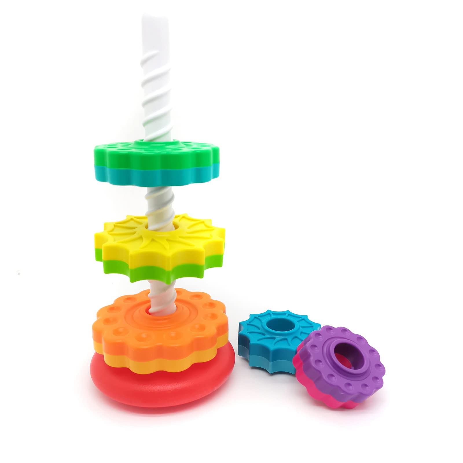 BYFWH Baby Spin Stack Toy,Premium Stacking Toy for Kids,Baby Spinning Stacking Toy for Babies and Toddlers,Educational Toddler Learning Toy,Baby 1 2 3 Birthday Gifts,Autism Sensory Spinning Toy