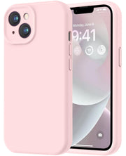LOVE 3000 Designed for iPhone 14 Case, Premium Silicone with [Soft Anti-Scratch Microfiber Lining] Shockproof Protective Phone Case for Men Women Girls 6.1", Chalk Pink