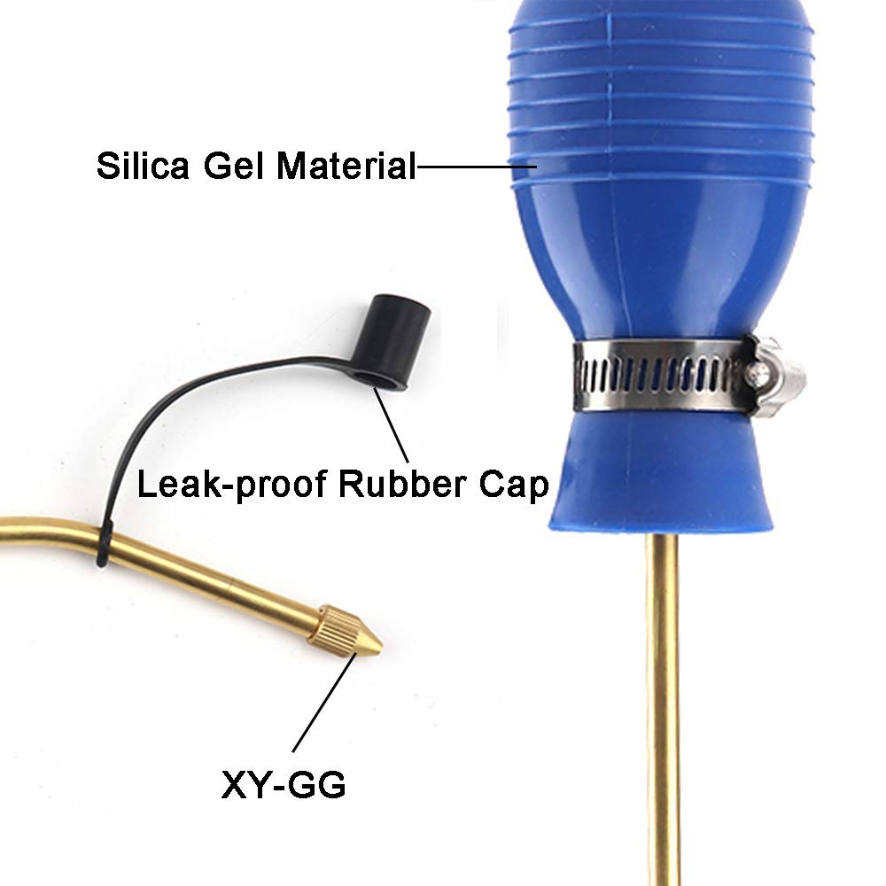 Sbestily Bug Treatment Powder Duster/Large Diatomaceous Earth Bulb Duster/Powder Applicator/Garden Applicator/Bulb with Long Copper Tube for Indoor and Outdoor Insect Treatment Blue