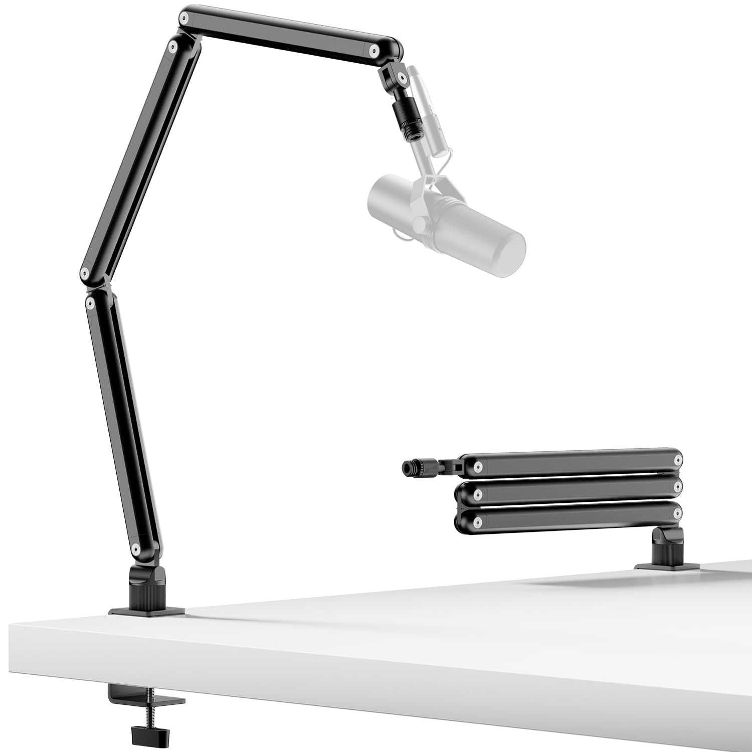 TODI Mic Arm, Microphone Arm 360ÃƒÂ‚Ã‚Â° Rotatable, Storable Desk Microphone Stand Bear 3LB with Mount Clamp, Mic Stand Boom Arm with Cable Management with 3/8'' 5/8'' Interface for Live Streaming, Gaming