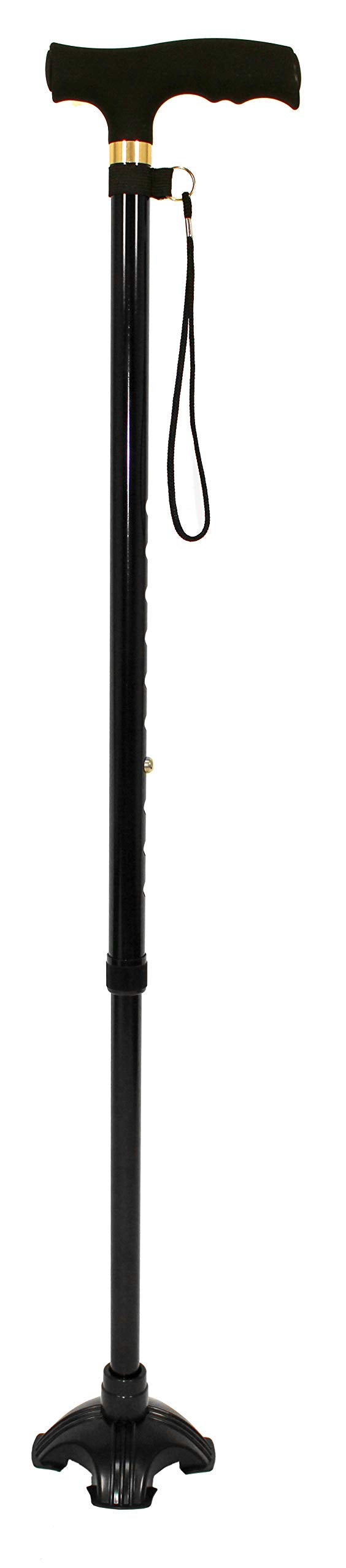 RMS Cane Tip - Self Standing Quad Base Replacement for Most Walking Canes, Walking Sticks, Folding Canes or Offset Quad Pod or Tripod Canes - 4 Prong Rubber Cane Foot Pad (Black)