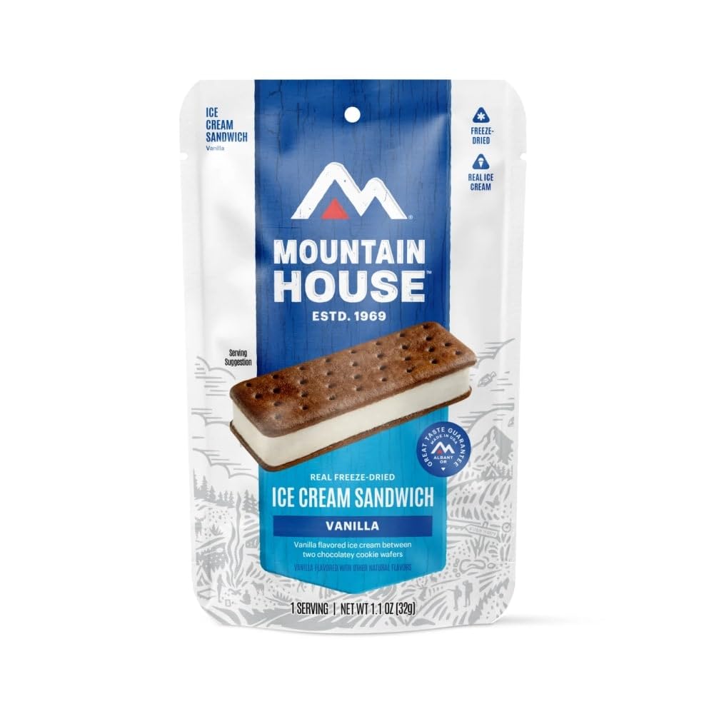 Mountain House Vanilleeis-Sandwich | Gefriergetrocknete Trekking- & Campingnahrung | 1 Portion