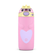 Ello Ellies 12oz Vacuum Insulated Stainless Steel Kids Water Bottle with Straw and Built-in Carrying Handle and Leak-Proof Locking Lid for School Backpack, Lunchbox and Outdoor Sports, Unicorn