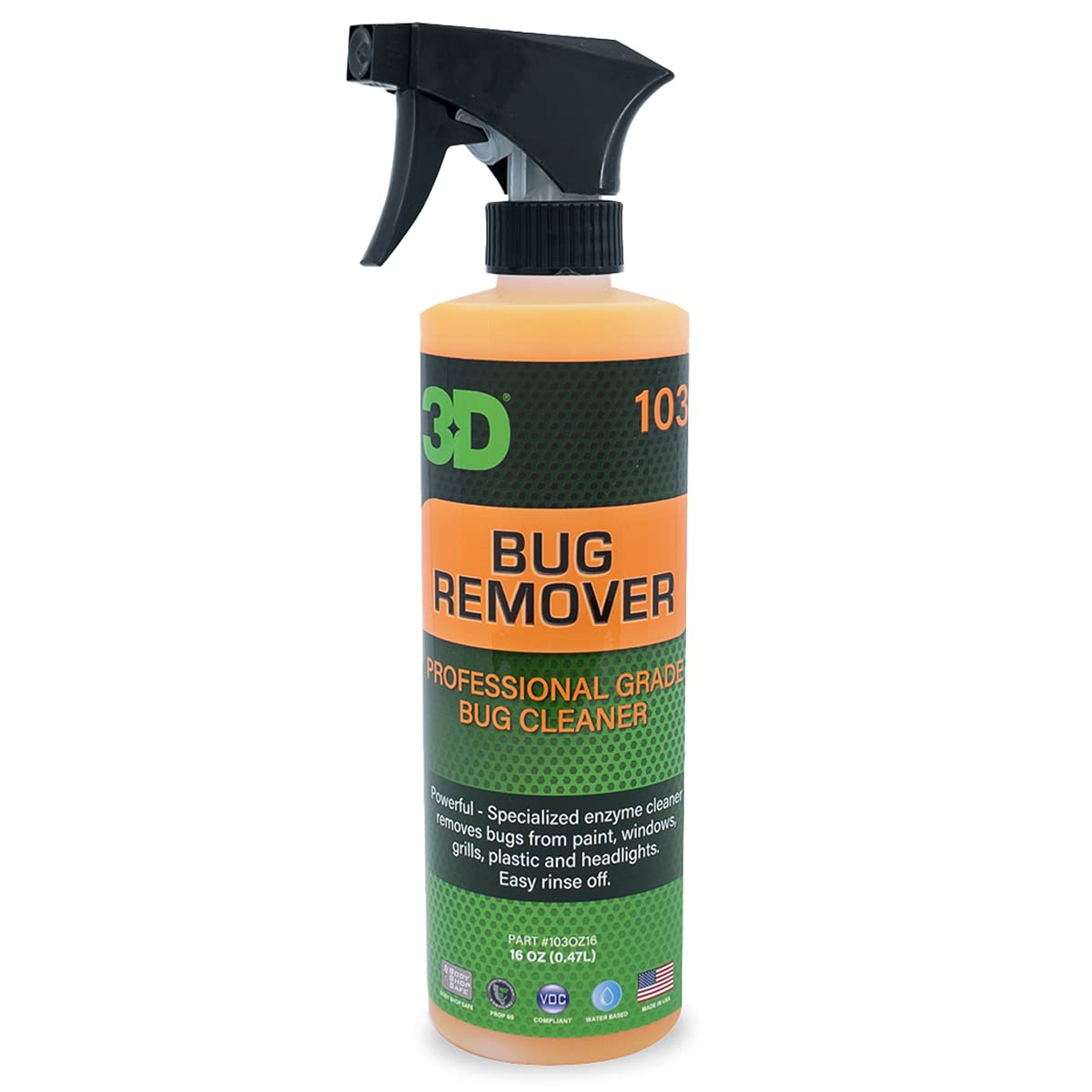 3D Bug Remover - All Purpose Exterior Cleaner & Degreaser to Wipe Away Bugs on Plastic, Rubber, Metal, Chrome, Aluminum, Windows & Mirrors, Suitable for use on Car Paint, Wax & Clear Coat (Gallon)